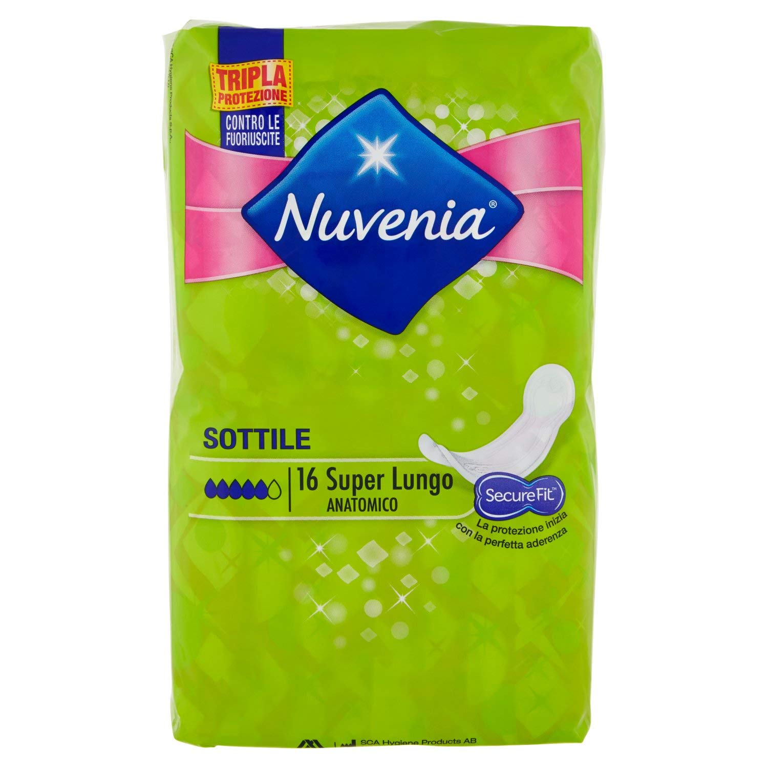 Nuvenia Thin Super Long Anatomical Panty Liners, 16 Pieces
