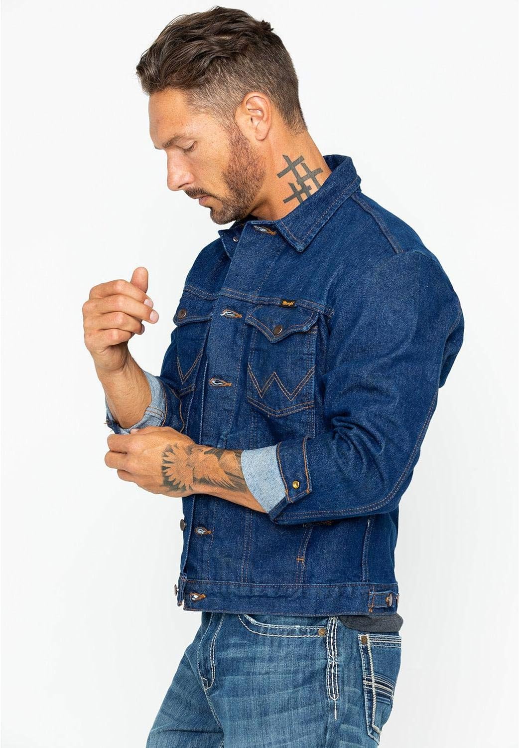 wrangler men's western style unlined denim jacket