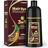 MEIDU Shampoo Shop Dark Brown Hair Dye Shampoo 3 in 1 for Gray Hair, Hair Dye for Women Men, Har Color Herbal Ingredients Natural (500ml, 16.9oz)