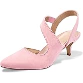 mysoft Women's Dress Shoes Low Heels 2 inch Kitten Pumps Slingback Wedding Party Medium/Wide Width Shoes