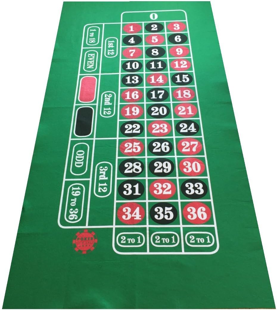 POKER CHIP SHOP GIANT GREEN ROULETTE FELT BAIZE CLOTH LAYOUT LARGE