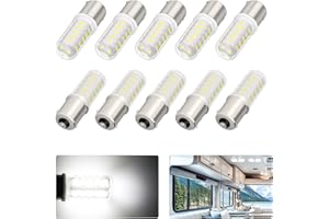 ULITECO RV Lights Bulbs 10PCS, BA15S 1156 1141 7506 1003 7506 LED Bulbs, 12V RV Interior Lights,Camper Lights for RV Camper Trailer Boat Trunk,6000-6500K Cool White