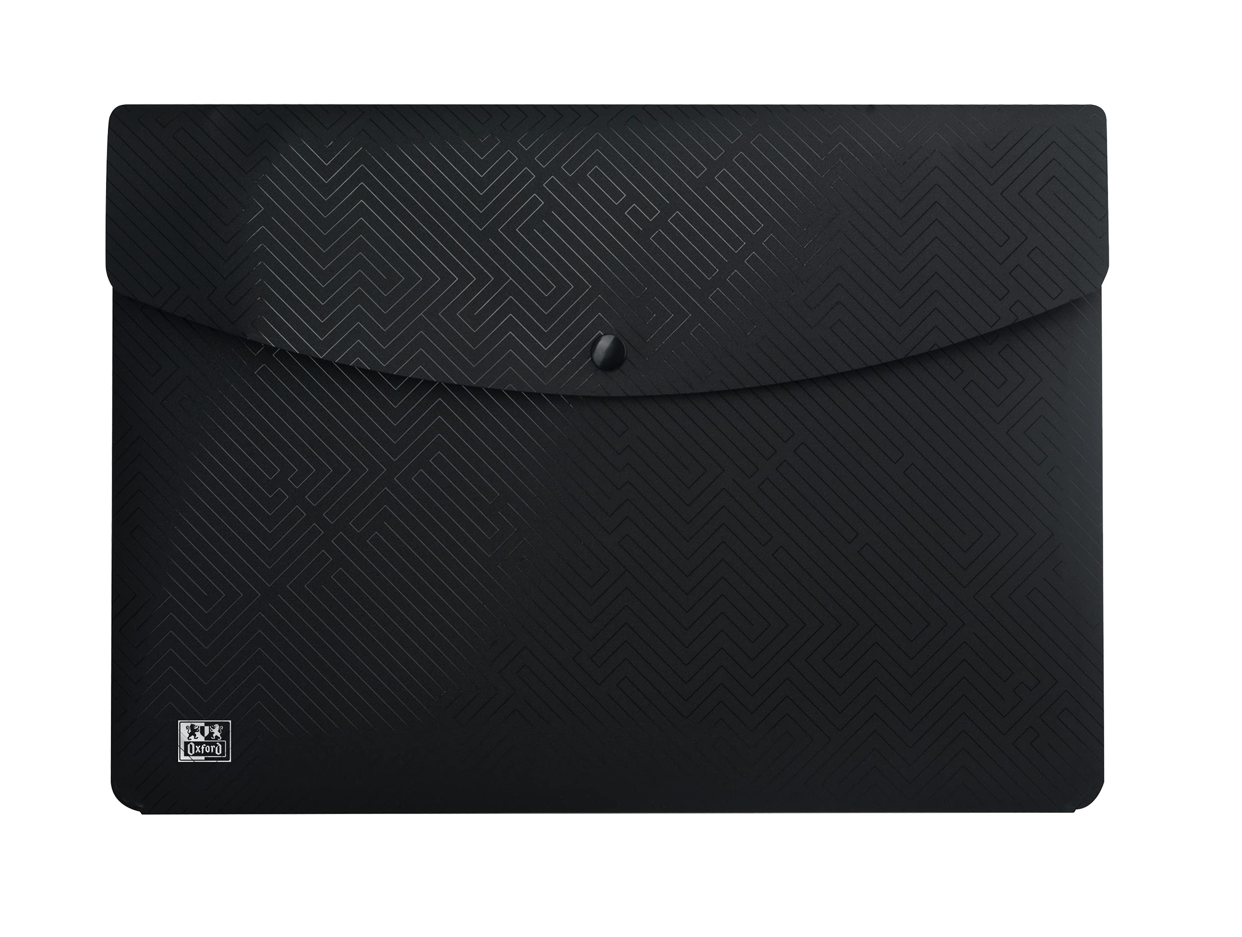 Oxford A4 Document Wallets Plastic Black Pack of 5