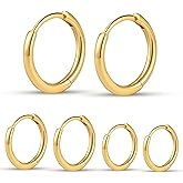 micuco Small Hoop Earrings for Women Tiny Cartilage Hoop Earrings for Men Helix Daith Tragus Ear Hugging Hoop Earrings Sleeper Hypoallergenic Earrings