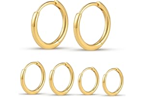 micuco Small Hoop Earrings for Women Tiny Cartilage Hoop Earrings for Men Helix Daith Tragus Ear Hugging Hoop Earrings Sleeper Hypoallergenic Earrings