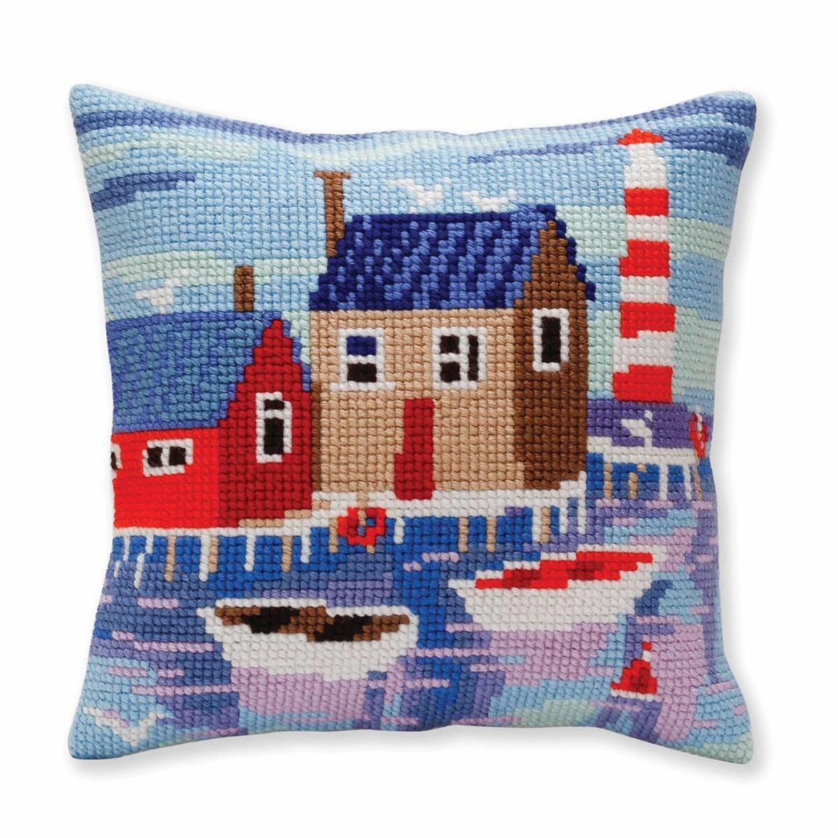 Collection D'Art Cross Stitch Cushion, Cotton, Multicoloured, 40x40cm