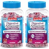 Digestive Advantage Daily Probiotic Gummies for Digestive & Gut Health for Men and Women, Superfruit Flavor, Red, 180 Count, Pack of 2