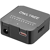 12V 4 Pin PWM Fan Speed Controller PC Fan Hub 6 Fans Supported, Powered by Type-C PD3.0 QC 3.0 and DC 5521 with Max Total 60W Output