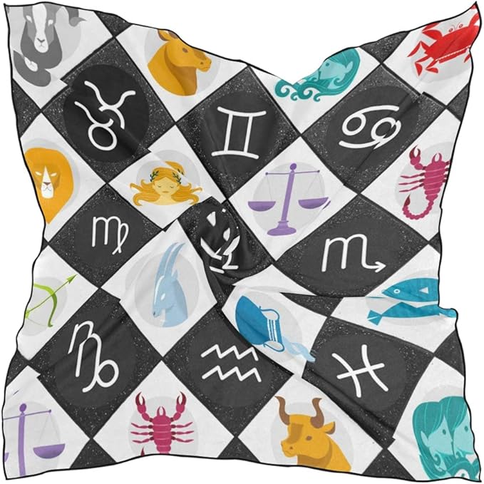 MONTOJ Großer quadratischer Schal mit Sternzeichen-Symbol für Damen