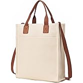 AMXNX Tote Bag for Women Canvas Tote Purse with Pockets Top Handle Crossbody Bags Satchel Shoulder for Travel Work