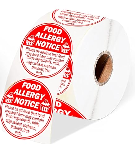Warning Contains Label Dissolvable Food Labels Contains Nuts Labels - 1