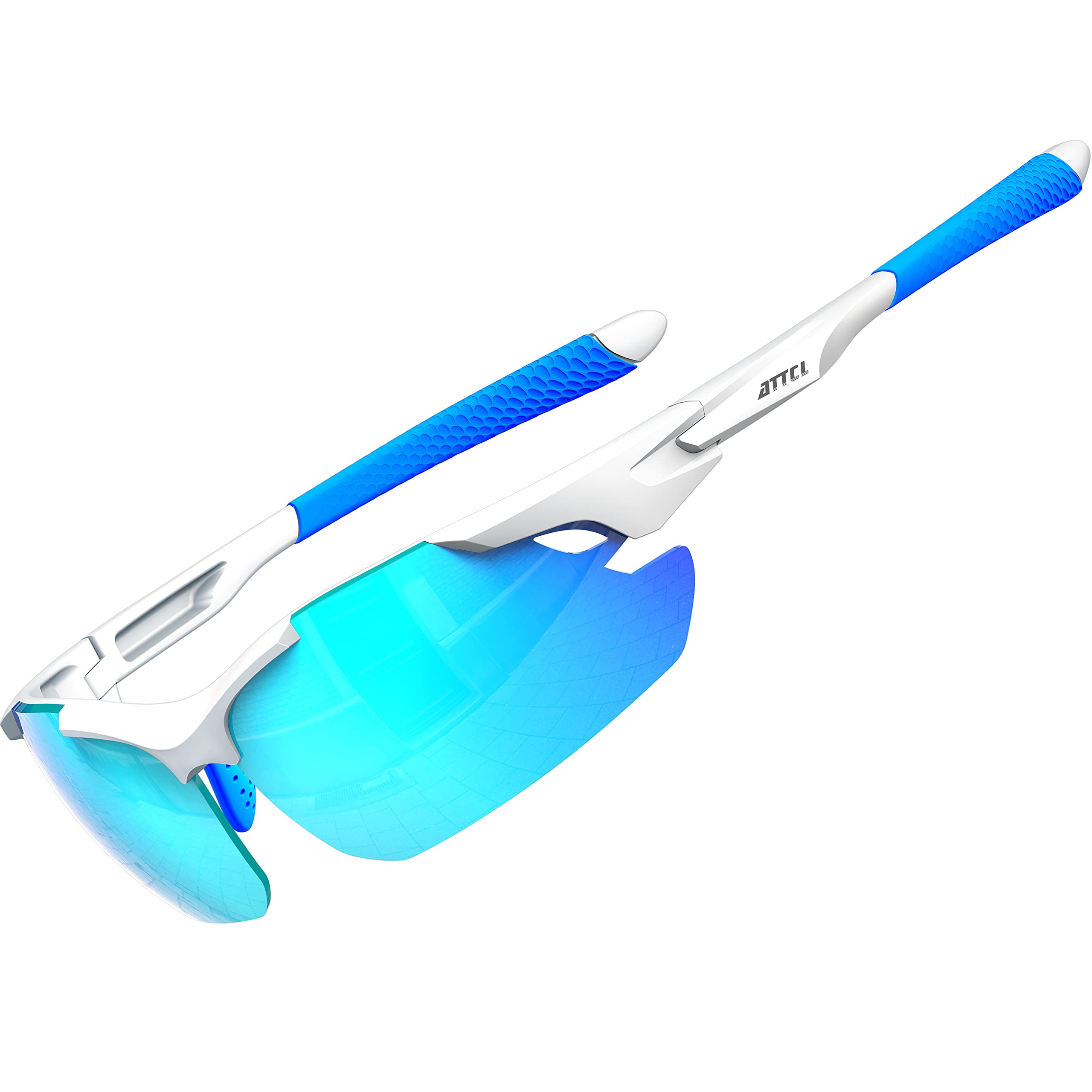 ATTCL Polarized Sunglasses for Men Women: Ultra-Light UV400 Protection Sports Glasses for Cycling, Driving, Fishing, Running 2026-white-blue/Mirrored