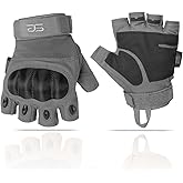 Glove Station- Fingerless Knuckle Tactical Gloves for Men - Motorcycle Gloves for Tactical Shooting, Airsoft, Hunting, Police Work and Hiking
