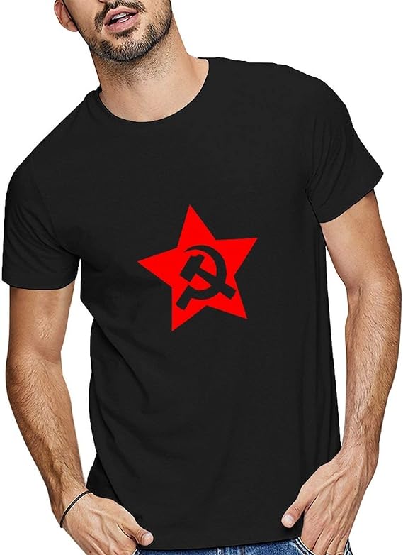 Amazon 共産主義のソ連の鎌と槌と星メンズtシャツ夏半袖tシャツユニークなストリートブラウスクリエイティブデザインラウンドネックボーイフレンドトップスクラスの服 Tシャツ カットソー 通販