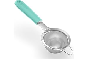 3.35in Small Fine Mesh Strainer: U-Taste 18/8 Stainless Steel 30-Mesh Kitchen Food Colander with Firm Riveted Silicone Handle