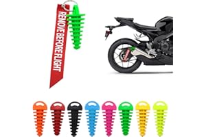 SOPINEKO 0.6"-1.5" Muffler Exhaust Wash Plug Motorcycle Dirt Bike 2 Stroke Rubber Exhaust Silencer with Keychain Tag Remove Before Start Engine Green