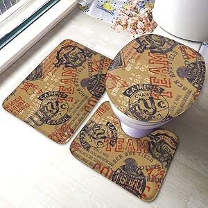 3 Piezas Conjuntos de Alfombrillas de Baño Insignias de Atletismo