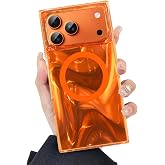 KANGHAR Case Designed for iPhone 17 Pro Max Water Ripple Pattern Orange | Sparkle Glitter Wave Design [Compatible with MagSafe] Anti-Scratch Shockproof Protective Rectangle Magnetic Cover
