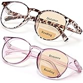 Outray 2 Pack Blue Light Reading Glasses Bifocal Safety Glasses with Readers Side Shields Anti-Saliva for Women Men