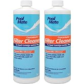 Pool Mate 1-Quart 2-Pack Concentrated Pool Filter Cleaner, Made in USA | Greatly Improves Filter Life and Efficiency, For use with Sand Filters, Cartridge Filters, and Diatomaceous Earth Filters