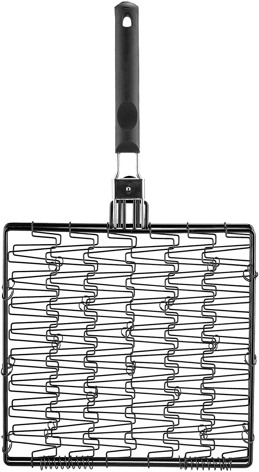 Mr Bar B Q 06620X Non Stick Flexible Basket with Folding Handle, Black