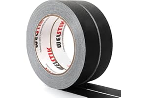 WELSTIK 2 Pack Black Gaffer Tape,1" X 33 Yards-10% Longer.Heavy Duty Gaffer Tape for Cables, Photography, Theater Stage Setup,Interior Design,Residue Free,Non Reflective,Easy to Tear