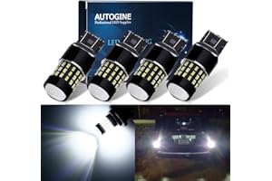 AUTOGINE 4 X 1000 Lumens Super Bright 9-30V 7440 7441 7443 7444 992 LED Bulbs 3014 54-EX Chipsets with Projector for Back Up Reverse Lights DRL Tail Brake Lights, Xenon White