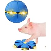 OOXYG Pig Toy - Toy for Pigs, Interactive Pig Flying Saucer Disc Ball Toys with 6 Lights for Mini Pigs, Enrichment Play for Pet Pigs Supplies Enjoyment and Fun