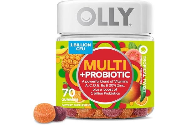 Olly Multi + Probiotic Adult Multivitamin Gummy, 1 Billion CFUs, Digestive and Immune Support Chewable Supplement, 35 Day Sup
