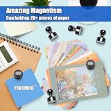 FINDMAG Refrigerator Magnets 16 Pack Black Strong Holders for Photos Notes view 3