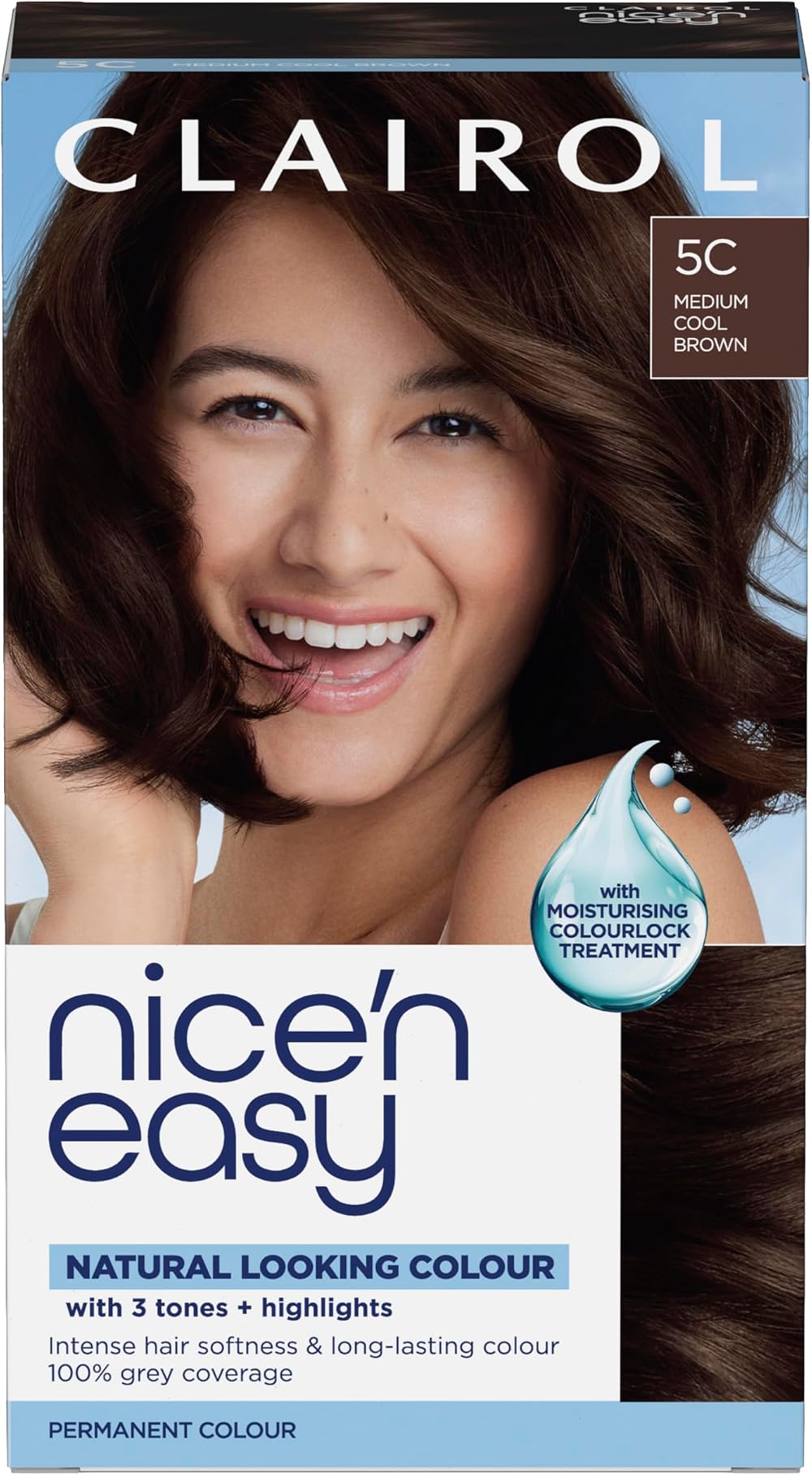 Clairol Nice'n Easy Crème 5C Medium Cool Brown Permanent Hair Dye 1 ct
