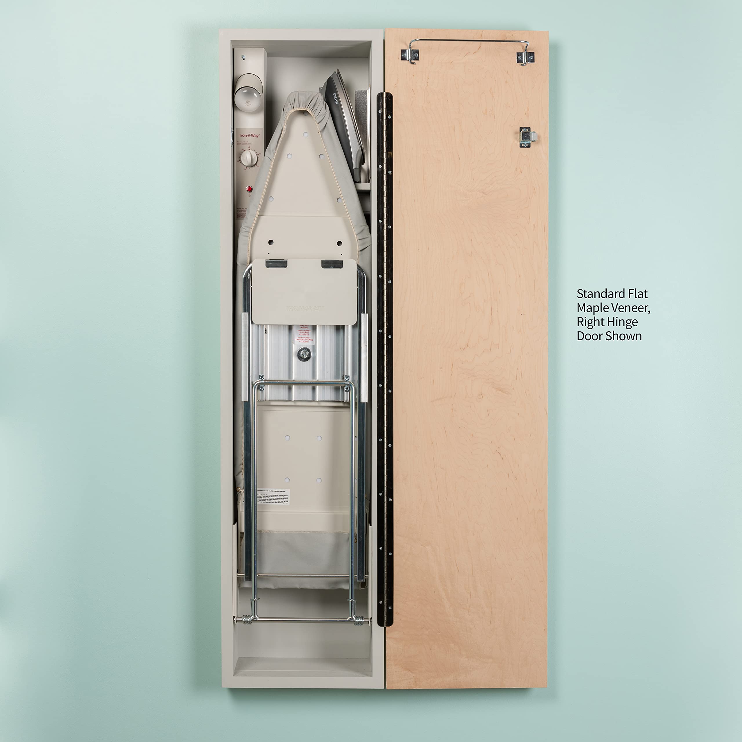 Iron-A-Way Built-In Ironing Center with 46 Inch Swiveling Ironing Board, Electrical System, Hot Iron Storage and No Door-AE46NDU