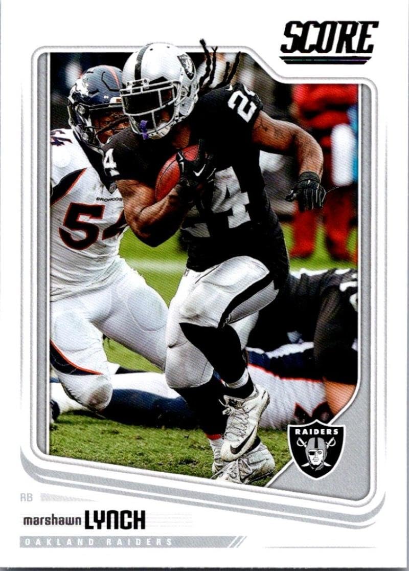 raiders football score on Amazon Com 2018 Score 249 Marshawn Lynch Oakland Raiders Football Card Collectibles Fine Art