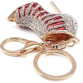 Jeanoko Keychain Bag Key Chain New Crystal Shoe High Heel Pendent Rhinestone Key Purse Bag Keyring Chain Gift