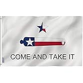 Anley Fly Breeze 3x5 Foot Texas Come And Take It Flag - Vivid Color and Fade Proof - Canvas Header and Double Stitched - Gonzales Historical Flags Polyester with Brass Grommets 3 X 5 Ft