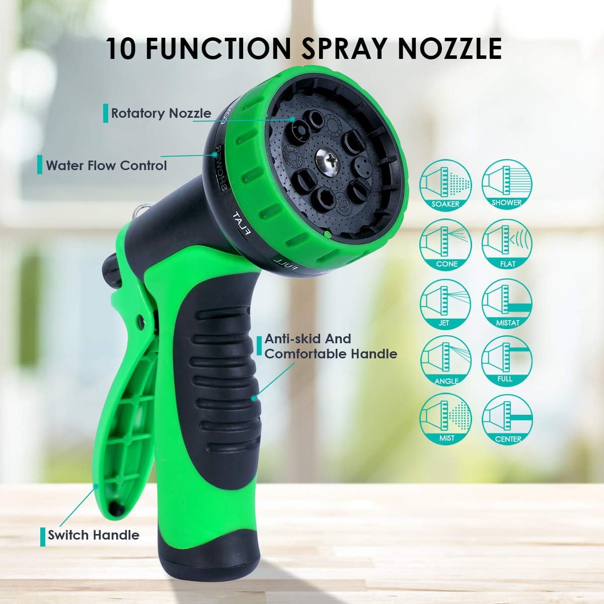 Expandable Garden Hose, 100ft Leakproof Garden Hose with 10 Functions Nozzle, Flexible Water Hose with Durable 3-Layers Latex Core, 3/4" Solid Brass Fittings, Premium 3750D Fabric: Home Improvement