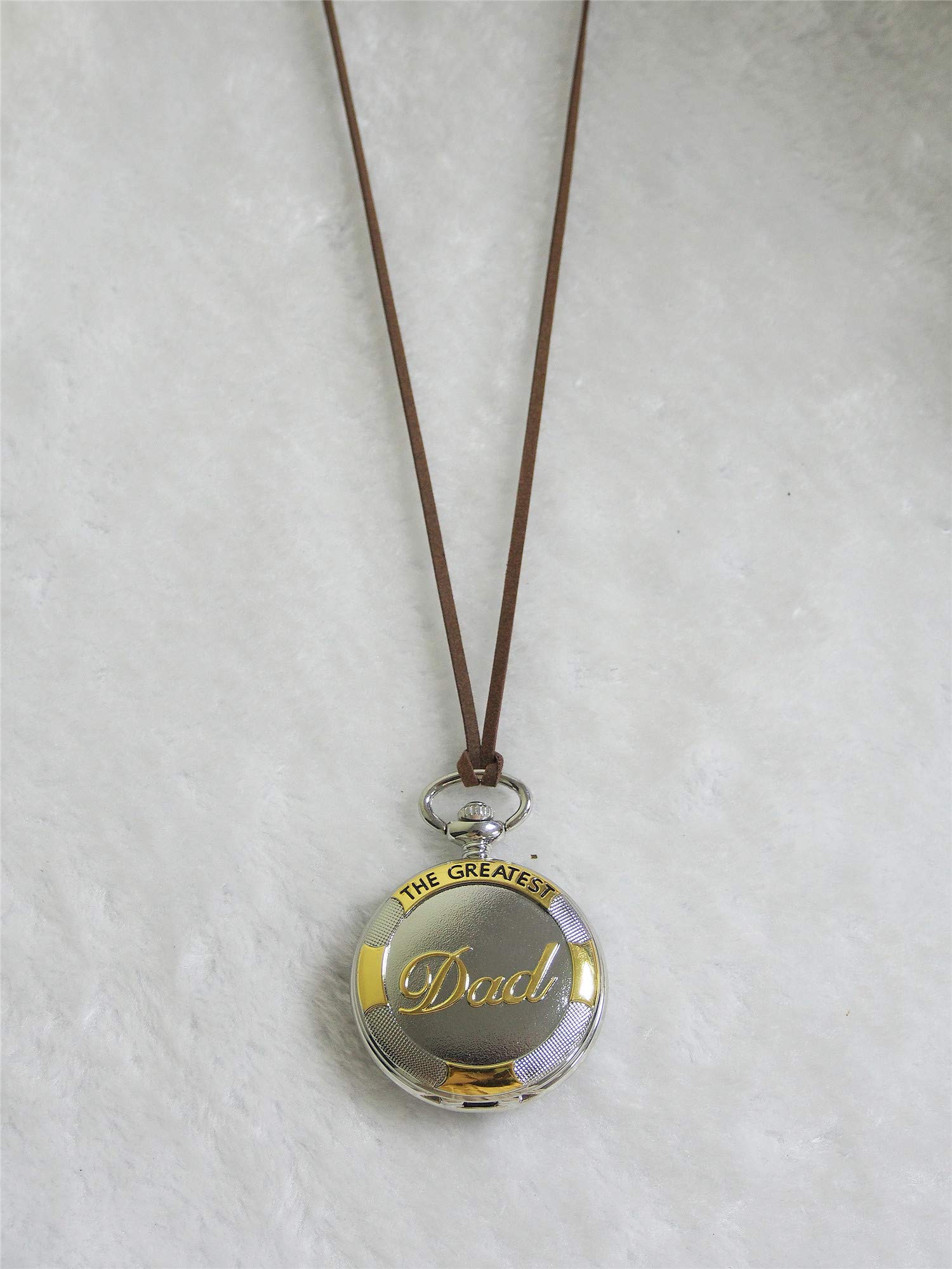 SEWOR Father\'s Day Quartz Pocket Watch Shell Dial Gold & Sliver Case Family Xmas Gift (DAD)