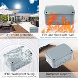 NineLeaf IP66 Waterproof Junction Box 9 Way 125x86x62mm ABS Outdoor Electrical view 4