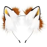 Hftjtsa Handmade Faux Fur Fox Wolf Cat Dog Ears Headband Furry Ears Halloween Cosplay Party Costume Accessories