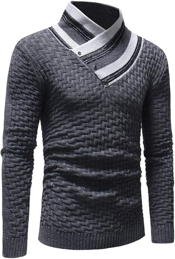 Amazon メンズセータースリム冬暖かいセーター メンズカーディガンセーター リブ付きスリムフィットニットセーター Xxl セーター 通販