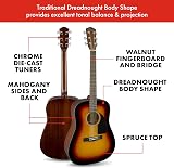 Fender CD-60 Dreadnought V3 DS Acoustic Guitar Walnut Fretboard Sunburst view 2