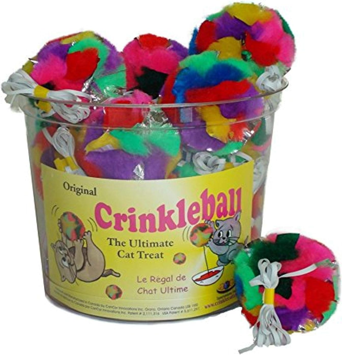 Cancor Innovations Crinkle Ball Elastic Cat Toy(24 Pack