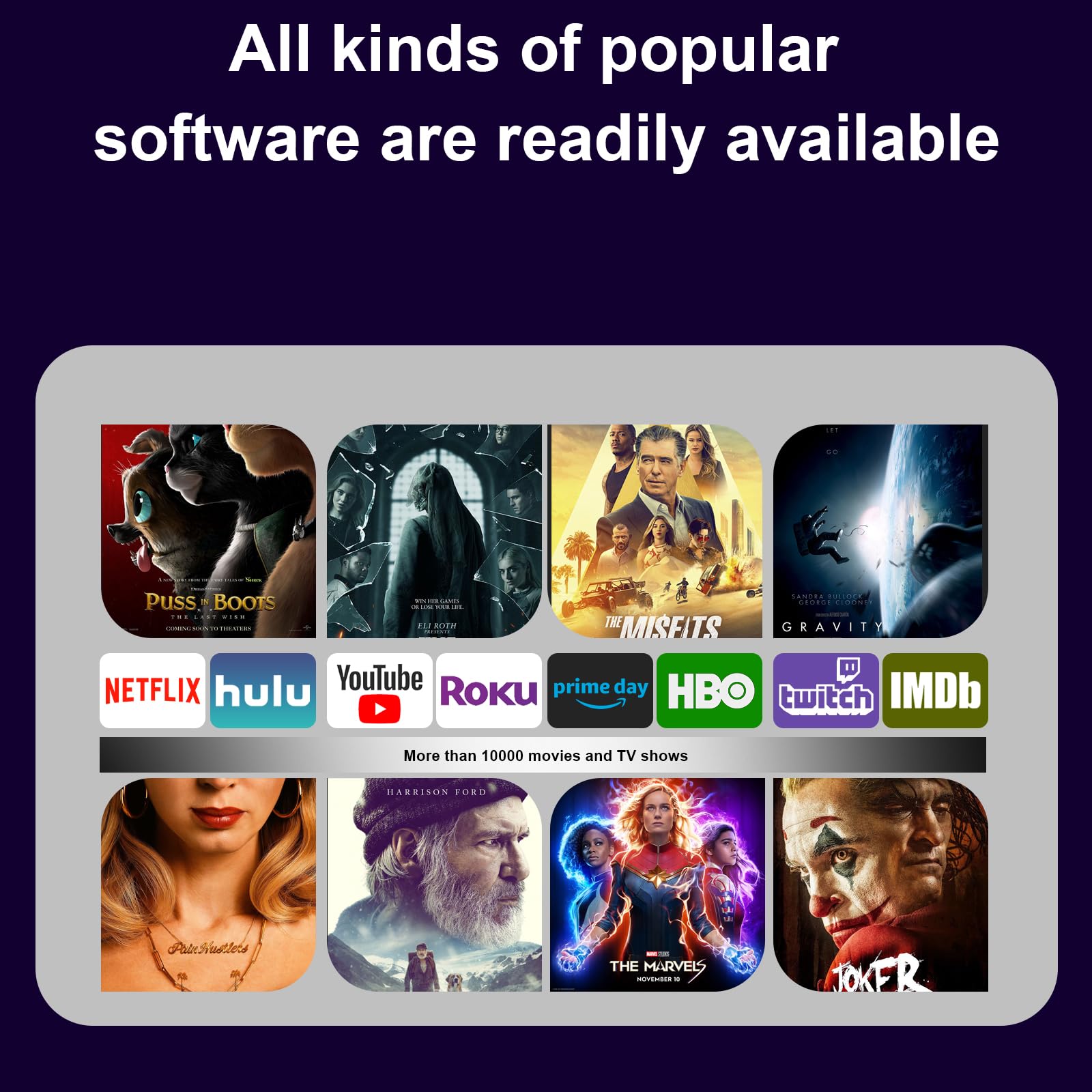 Streaming Media Player Converts Regular TV to Smart TV 4K Resolution Built-in Android 14.0 OS Quad-Core Processor WIFI6 Bluetooth Bluetooth Voice Remote 2GB+8GB Memory (M9-8K)