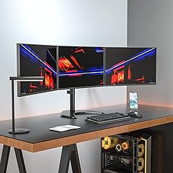WALI Triple Monitor Stand, Free Standing Three LCD