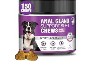 TTIXRL Dog Anal Gland Soft Chews 150 Stop Scoot for Dogs Supports Anal Gland Bowel Function Digestive Health Fiber Pumpkin Supplement for Dogs Pet Diarrhea Bowel Support Probiotics Digestive (Chicken Flavor)
