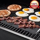 KOLLPCTT Premium Quality No-Stick Baking Mat & Cookie Sheet - Teflon BBQ Grill Sheet/Mat, Black(15.7" x 13")