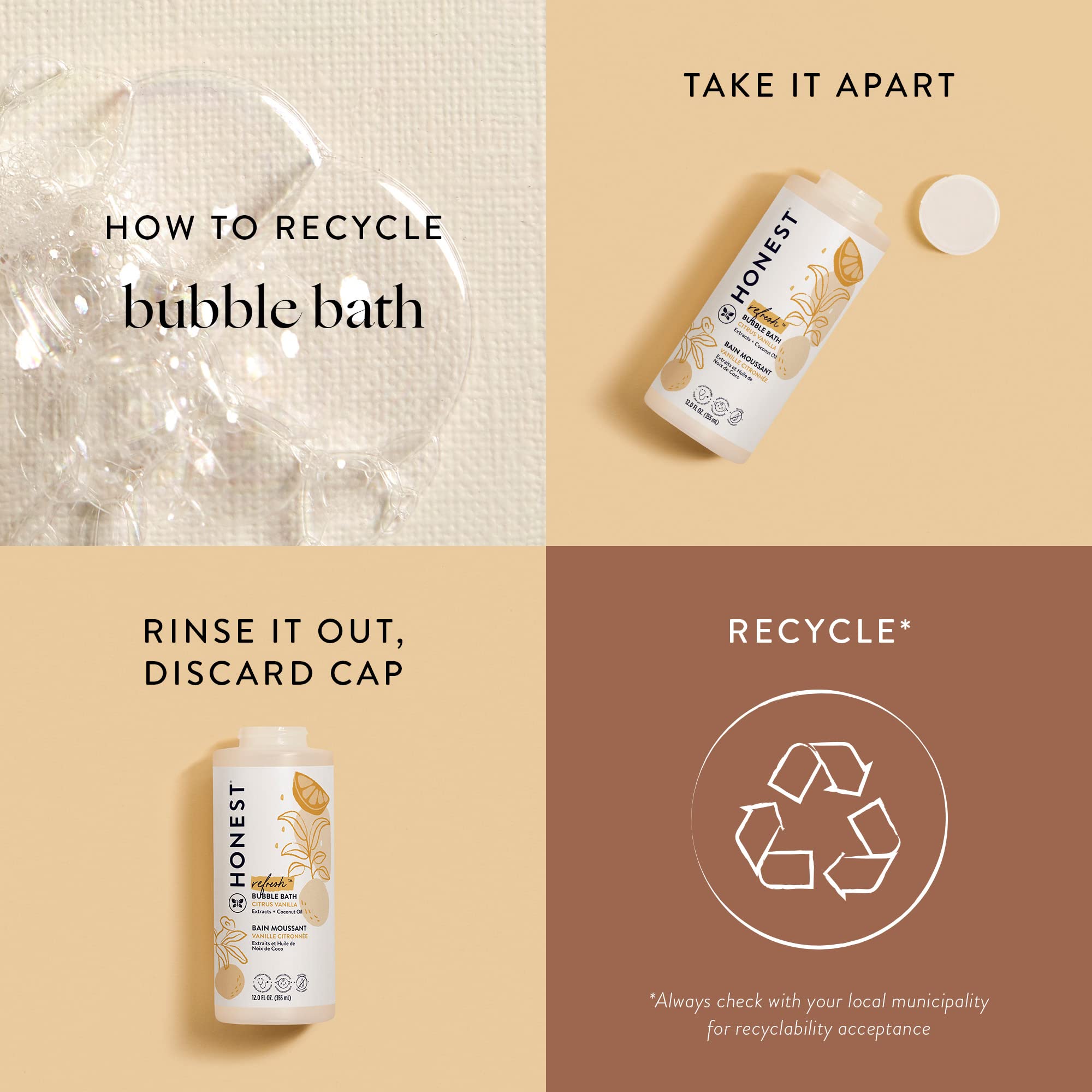 The Honest Company Foaming Bubble Bath Gentle for Baby Naturally