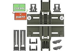 S-UNION Upgraded W10350376 Dishwasher Top Rack Adjuster Parts For Whirlpool Kenmore W10195840 KUDS30IXSS4 Upper Rack Part,KUDS30FXSS5 Dishwasher Replacement Top Rack,For Kitchenaid Dishwasher Parts Upper Rack