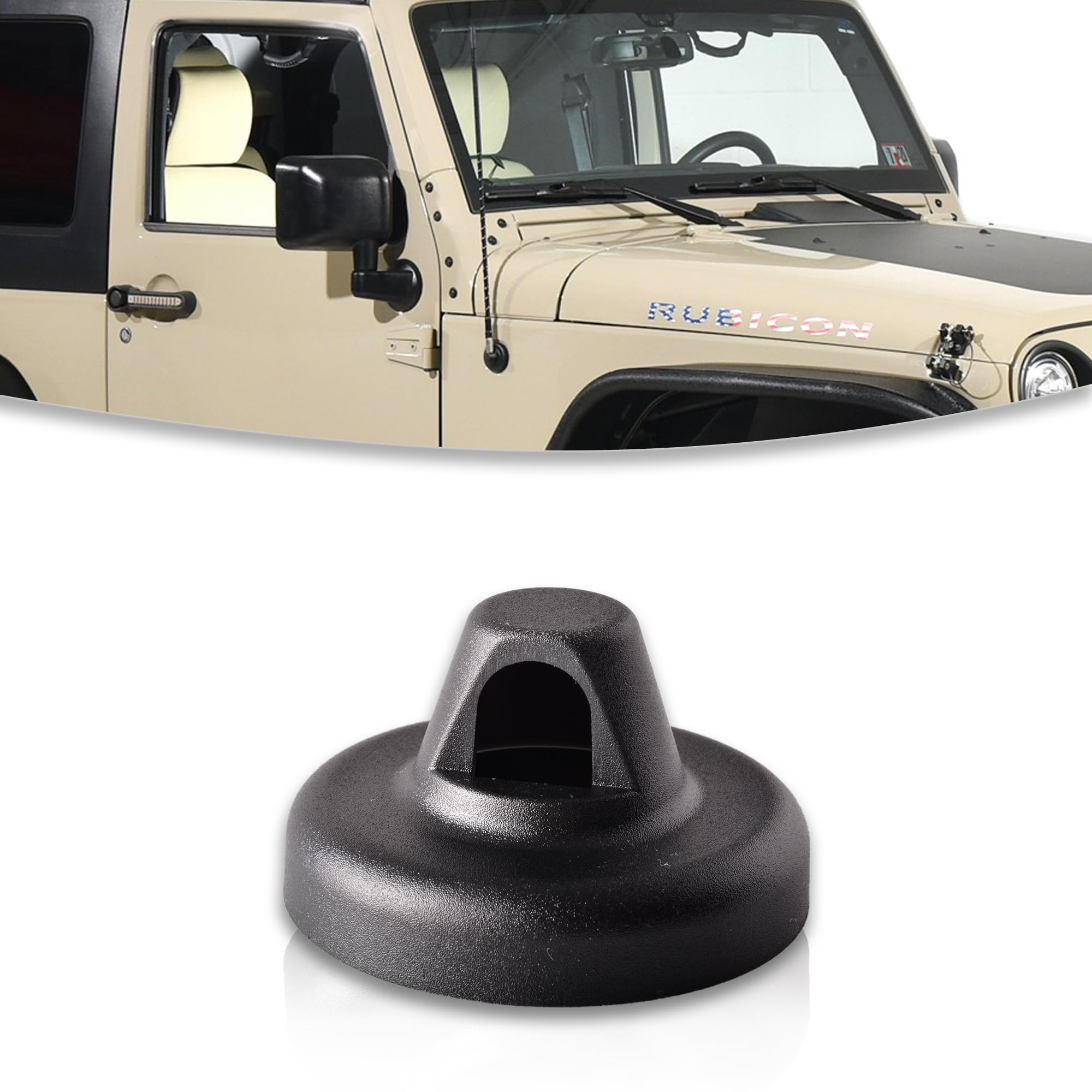 Photo 1 of Predep Antenna Bracket Stud Cap Compatible with 2007-2023 Jeep Wrangler 2018 Wrangler JK 2020-2023 Gladiator Antenna Mount Base Cover Replace 56040950AE