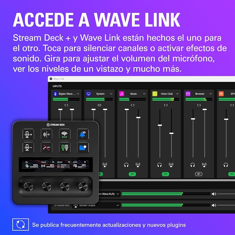 Stream Deck +, mezclador y controlador